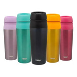 Mug Termico Con Botón Keep 450ml Tipo Vaso Color Amarillo Boton Value