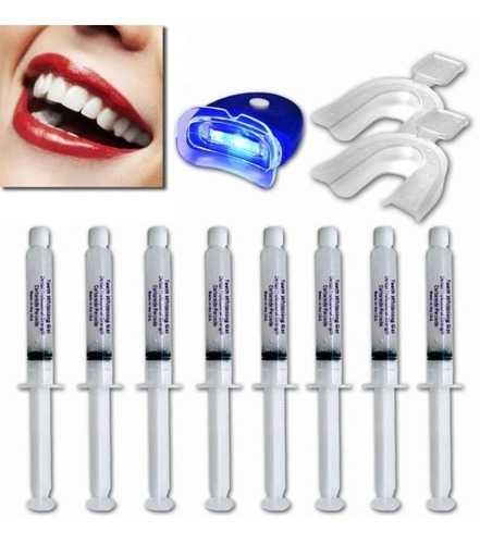 Kit Blanquedor De Dientes Profesional 44% 8 Jeringas Luz Led