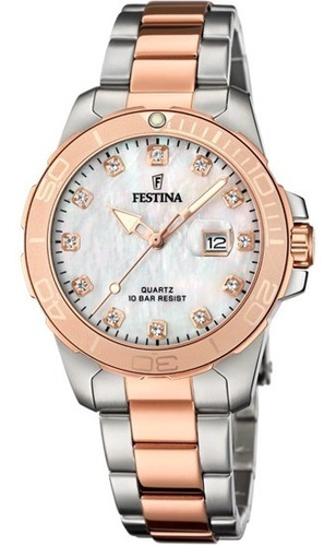 Reloj Festina Mujer F20505 Acero Combinado Rose Calendario 