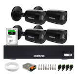 Kit Intelbras 4 Cam 1220b Black Full Hd Dvr 4ch Fullhd C/1 T