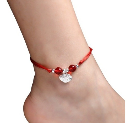 Pulsera De Tobillo, Tobillera Ajustable Estilo Coreano Dije