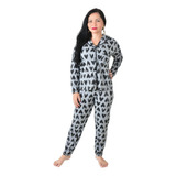 Pijama Feminino Inverno Adulto Americano Longo De Frio Malha