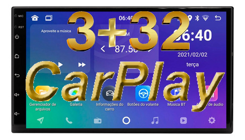Central Multimidia Universal 7 Pol 2din Android Auto Carplay