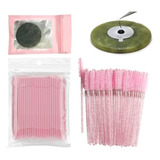 1 Piedra De Jade + 100 Microbrush + 50 Cepillos Rosas Color Rosa Espesor 1 Mm Largo 1 Mm Tipo De Curvatura C