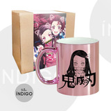 Mug Demon Slayer Cerámica Espejo Personalizado Artesanal