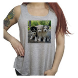 Musculosa Acampanada Husky Siberiano Cachorros