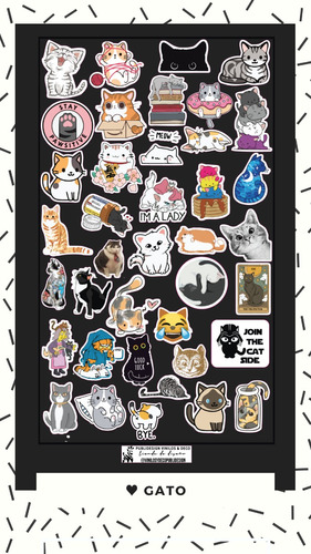 Sticker Gatos Vinilos Calcos Termo 