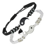 Pulsera De Ying Yang Con Corazón Magnético Para Parejas X2