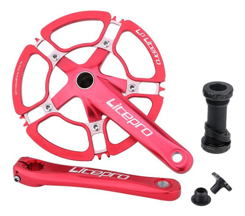 Bielas De Bicicleta Plegable Plato De Bmx 7075-t6 53t Rojo