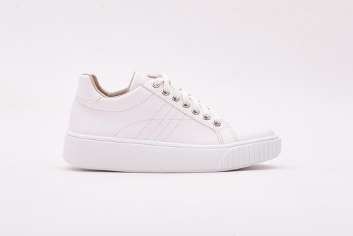 Zapatillas Mujer Urbana Ecocuero Vacuno Poli Blanco Natshoes