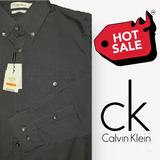 Camisa Calvin Klein Hombre Slim Fit Original Manga Larga 