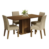 Juego Comedor Mesa Tapa De Madera 4 Sillas Keila Madesa M/i