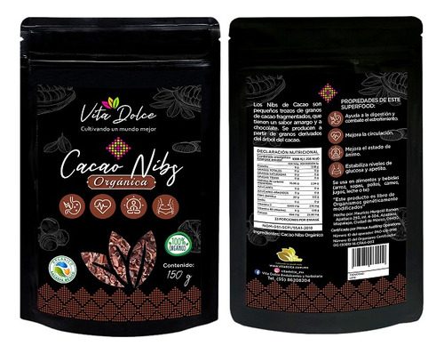 Cacao Nibs Organico 150 G. Vita Dolce