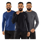 Kit 3 Camisas Térmicas Proteção Uv Solar Radar Segunda Pele