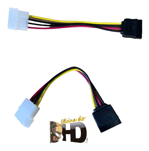 Cabo De Força Molex Sata Adaptador Ide/sata Com 15cm Kit 2un