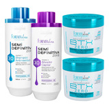 Kit Semi Definitiva 3d Litro + 02 Btx Zero Forever Liss 250g