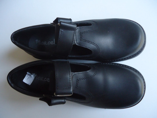 Zapatos Guillermina Colegial Marcel Cuero Negro Talle 37
