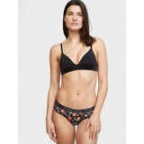 Panty Victoria's Secret - Negra Con Flores