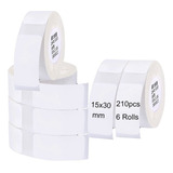 6 Rollos Cinta De Etiquetas Niimbot D11 D110 15x30mm 210pcs