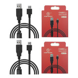 2 Cabos Carregador Para Controle Ps4 Micro Usb V8 2 Metros