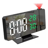 Reloj Despertador De Proyección Digital Led Con Espejo