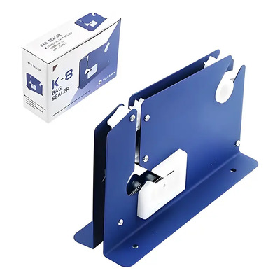 Eonspark Selladora De Bolsas Con Despachador De Cinta, Cierra Bolsas Hasta 12 Mm De Ancho, Ideal Para Hogar, Panaderías Y Supermercados, Color Azul.