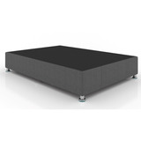 Base Box Para Cama Queen Size Tapizado Gris Con Patas + Envío Gratis