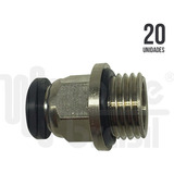 Conexão Pneumática União Reta 1/4x6mm - Kit 20 Peças