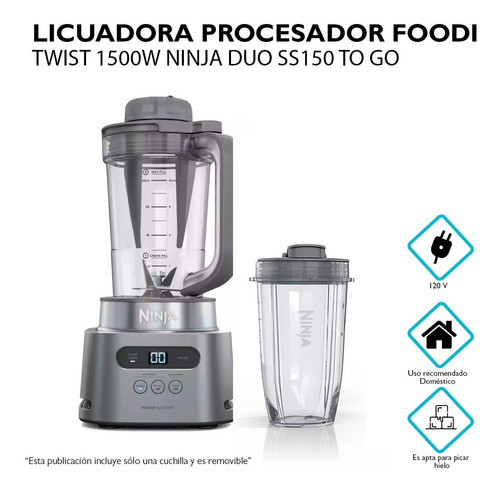 Licuadora Procesador Duo 1500w Ninja Foodie Twist Ss150 34oz