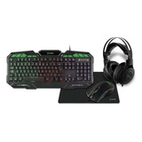 Combo Kit Gamer 4 Em 1 Gtc-02 X-zone Tecl 7 Cores Iluminacao