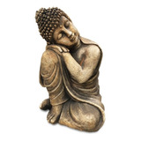 Figura Buda Arrodillado Color Ocre / Runn