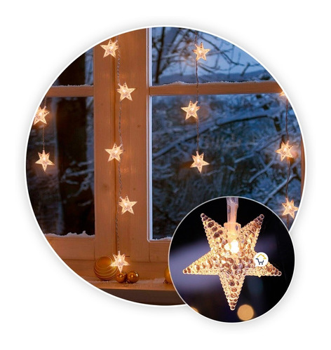 Luces Led Estrella 3m Extensión Navidad Cálido Ze019ca