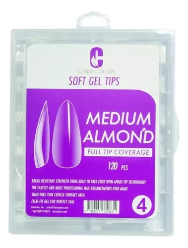 Tips Soft Gel 120 Pcs Médium Almond
