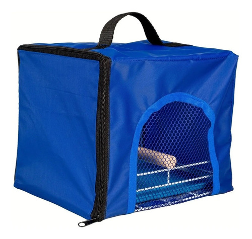 Bolsa Caixa Tipo Container Azul Transporte De Pequenas Aves