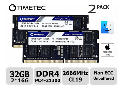 Memoria Ram 32gb Timetec Hynix Ic Kit(2x16gb) Compatible Para Apple 2019 iMac 27-inch W/retina 5k Display Late 2018 Mac