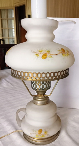 Lámpara Velador Opalina Con Diseño 