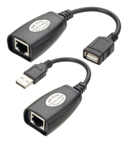 Cabo Usb Adptador Extensor Rj45 Até 50 Metros / Novo Com Nf