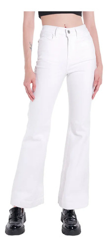 Pantalón Oggi Mujer Ruby Acampanado Mezclilla Blanco | Envío gratis
