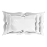 Conjunto 3 Travessas Borboleta Cerâmica Class Home