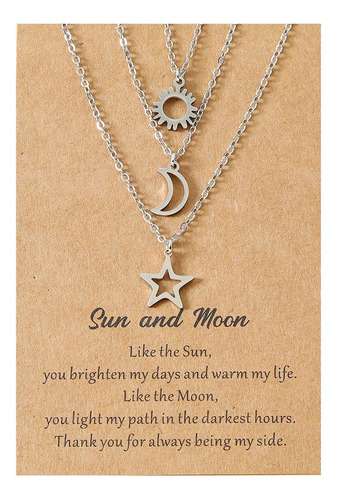 (3 #mold) Para Collares De Tarjetas De Amigos Con Sol  Luna