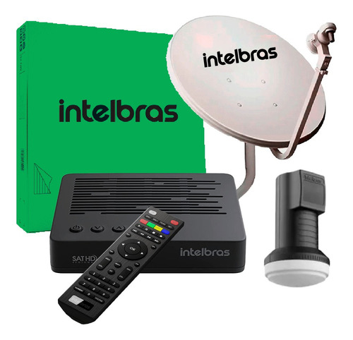 Receptor Intelbras Kit Completo Parabolica Antena Lnbf