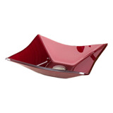 Cuba Vidro Quadrada 34 Cm Banheiro Vermelho Lavabo Especial