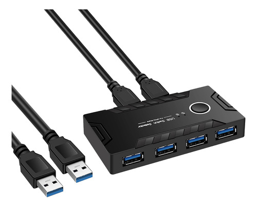 Conmutador Kvm Usb 3.0 De 2 Entradas Y 4 Salidas Para Teclad