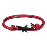 Pulsera Moda Cuerda Ajustable Tiburón Aventura Rojo