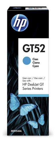 Botella De Tinta Cyan Hp Gt52 