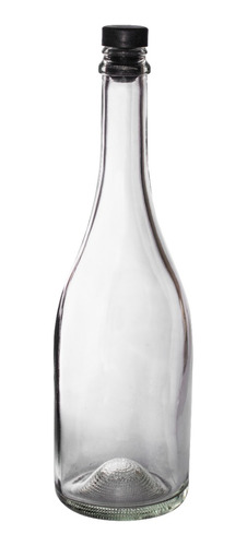 Botella De Vidrio Transparente 750cc Licor Gin C/corcho X24