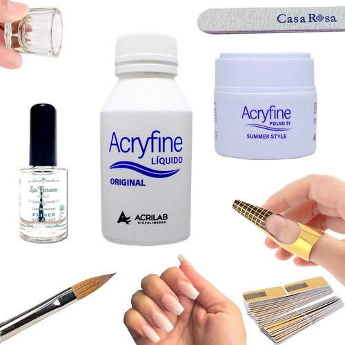 Polimero + Monomero Acryfine Líquido Pro Uñas Esculpidas