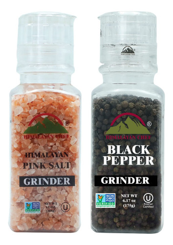 Himalayan Chef Sal Rosa Y Granos De Pimienta Negra, Juego De