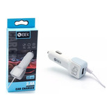 Cargador De Auto 12v Con Cable Micro Usb Y Entrada Usb 3.1a Color Blanco