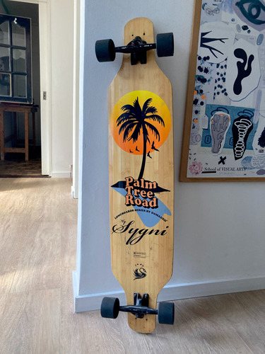 Longboard Palm Tree Road Ky Sygni Maple Canadiense Y Bambu